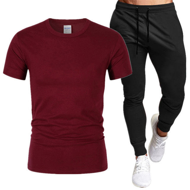 Herrer sporty træningssæt med t-shirt og joggebukser Stilla