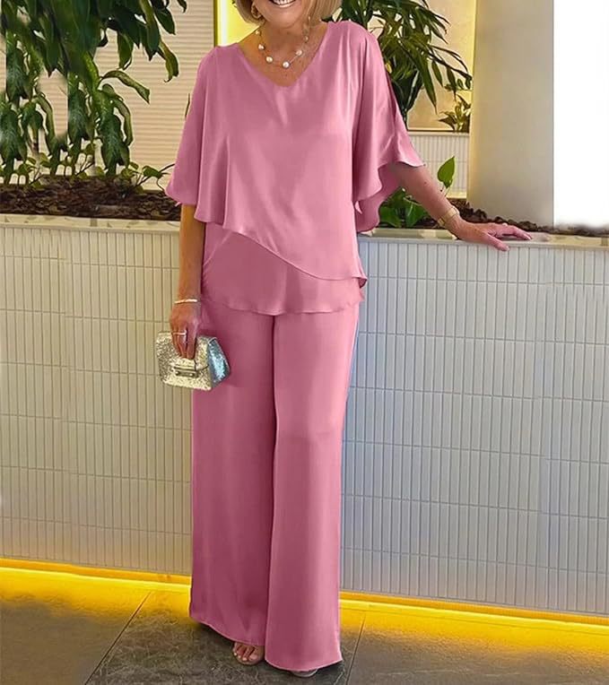 Dame jumpsuit med elegant lagdeling og generøs pasform Stilla