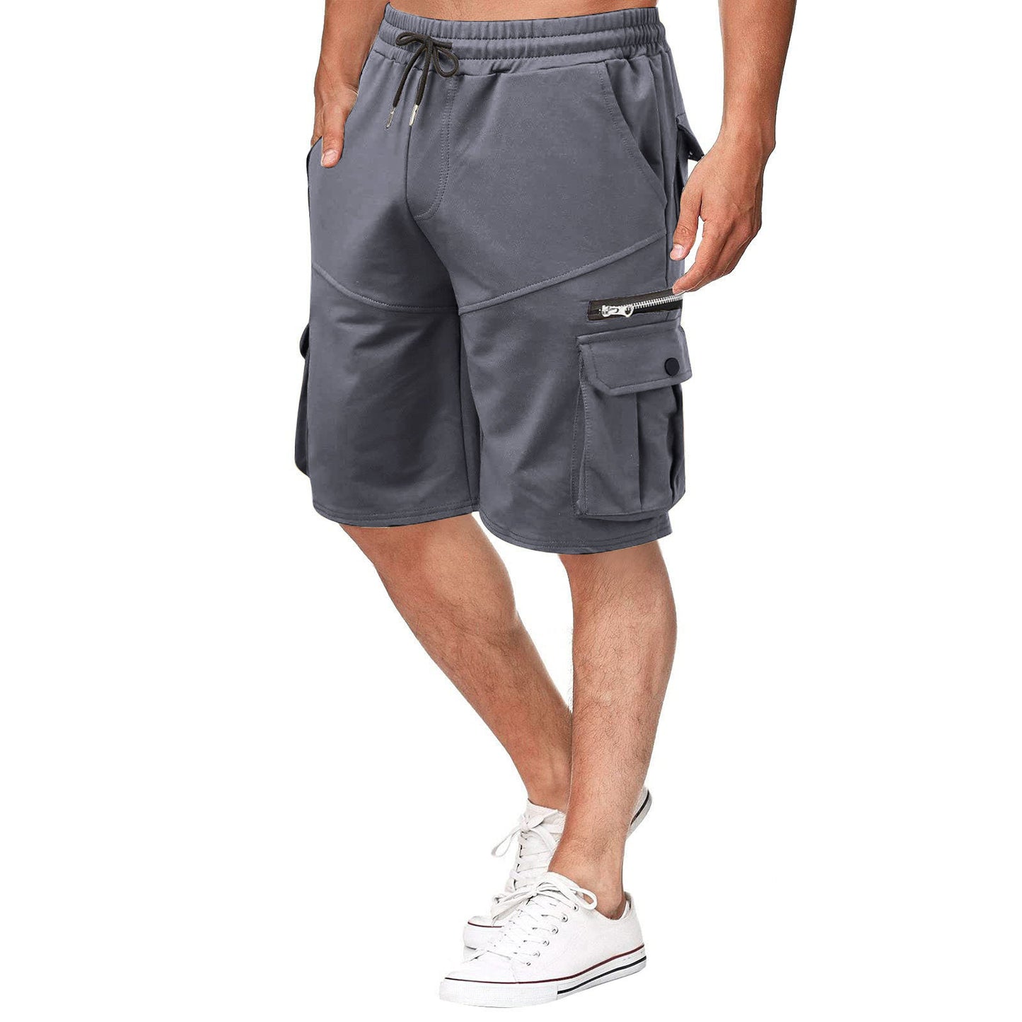 Herrer multifunktionelle Cargo-shorts med lynlås og praktiske lommer Stilla