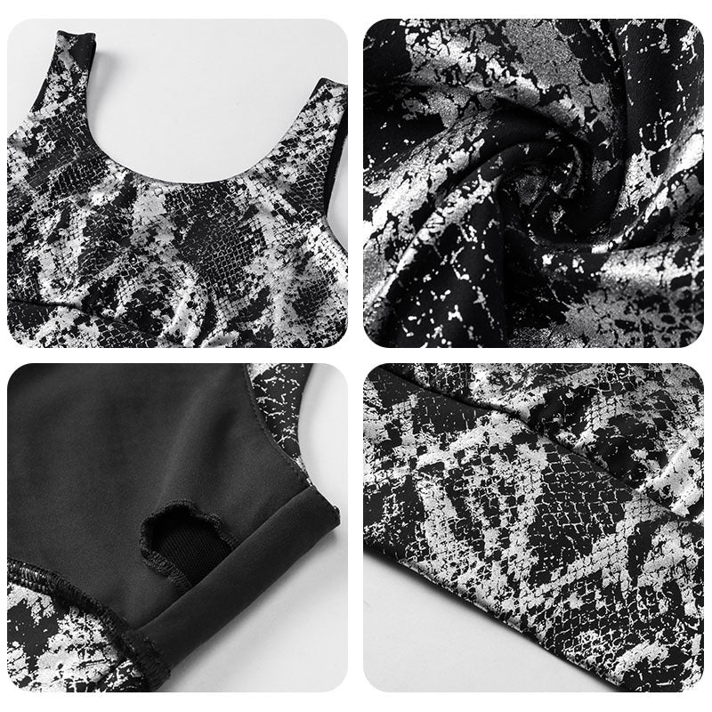 Stilla | Elastisk Slangeprint Yoga Top Stødabsorberende Sports Bh Til Kvinder