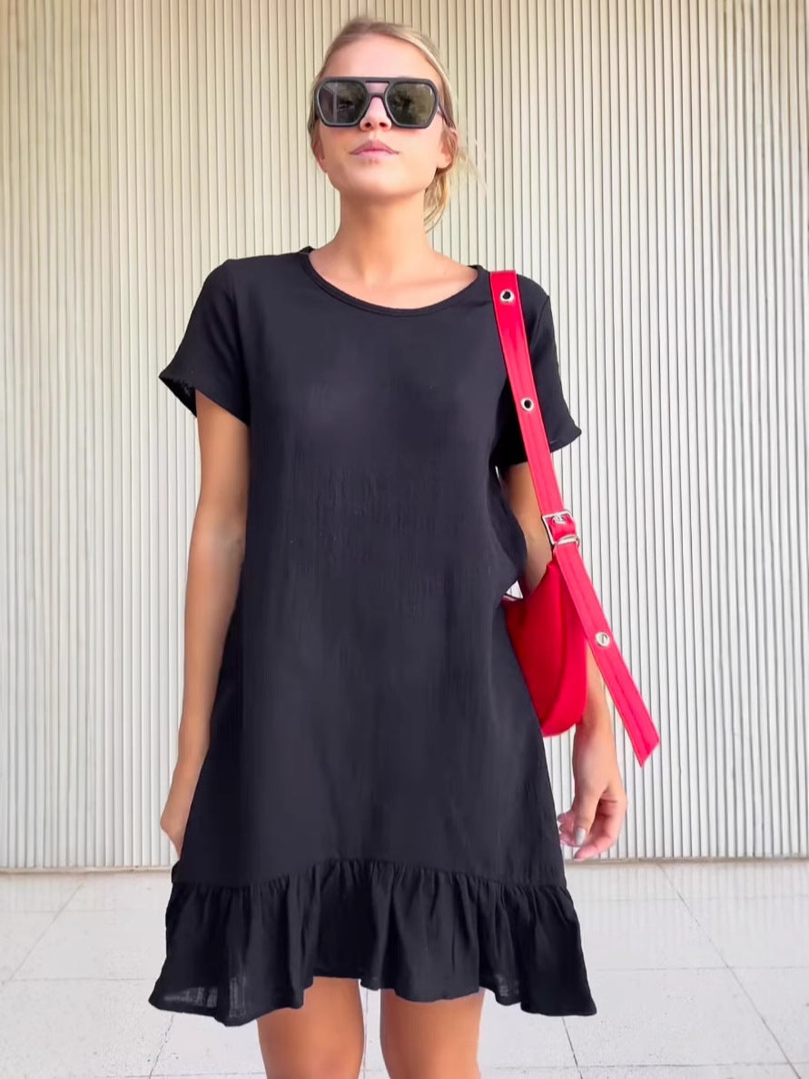 Dame afslappet sommerkjole med flæse Stilla