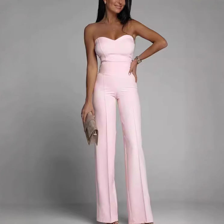 Dame jumpsuit med off-shoulder design og brede ben Stilla