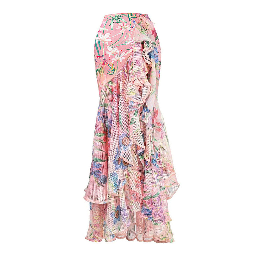 Dame badetøjssæt med elegante puffærmer og blomsterdesign Stilla