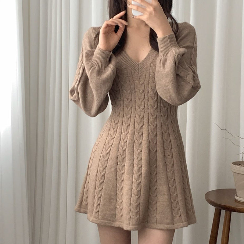 Femme Kabelstrik Pullover Kjole Stilla
