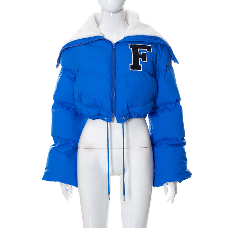 Femme Cropped Fleece-foret Puffer Jakke Stilla