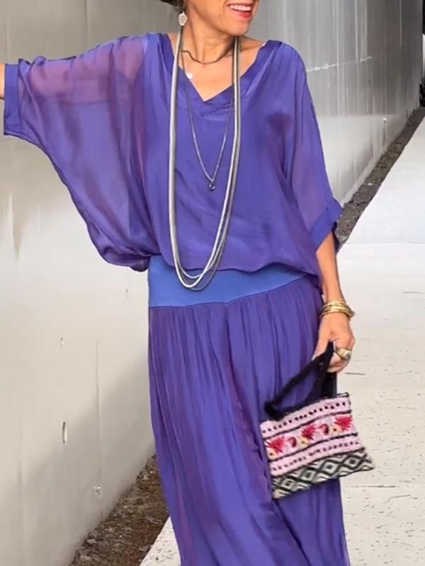 Dame Relaxed Fit Bredbenet Jumpsuit Stilla
