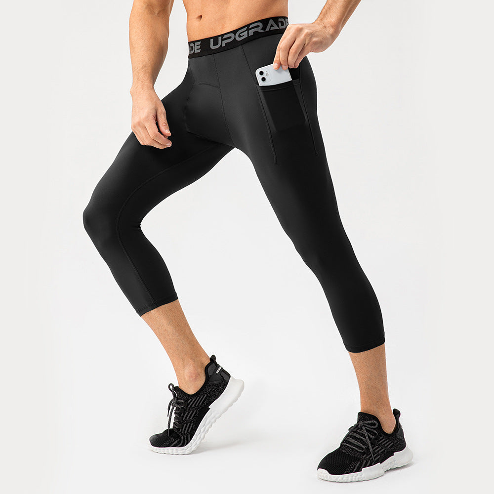 Herrer Sporty Kompressionsleggings med praktiske sidelommer og åndbare egenskaber Stilla