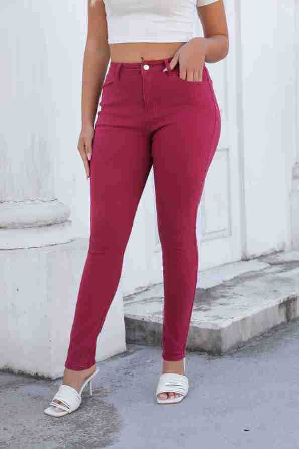 Dame Højskårne Skinny Jeans med tætsiddende snit og komfort-stretch Stilla