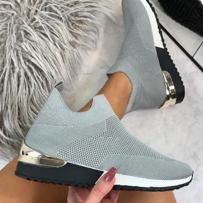 Dame åndbare Slip-On Sneakers med elegant metallic detalje Stilla