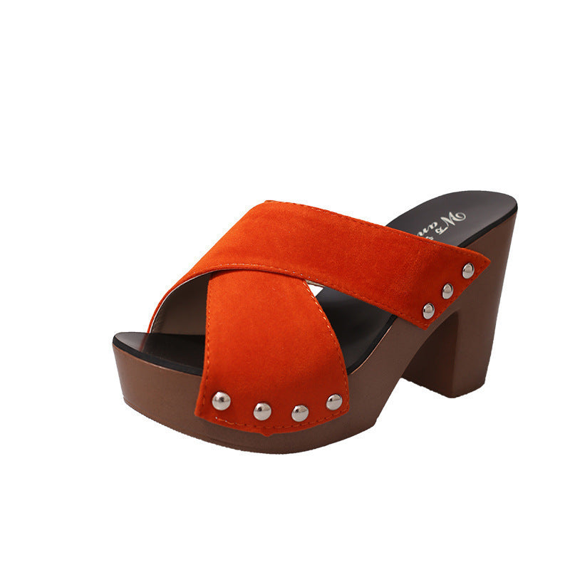 Dame Trendy Platform-Badedragter med Krydsbånd-Design Stilla