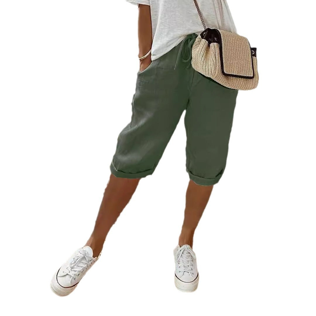 Damer Luftige Linned Shorts Stilla
