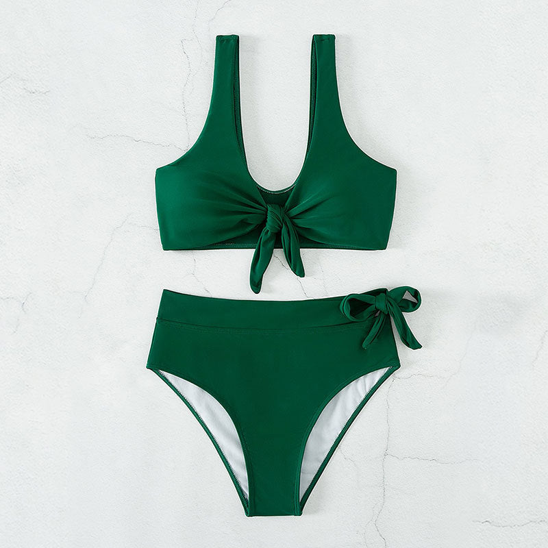 Dame Højbundet Knude Front Bikini Sæt Stilla