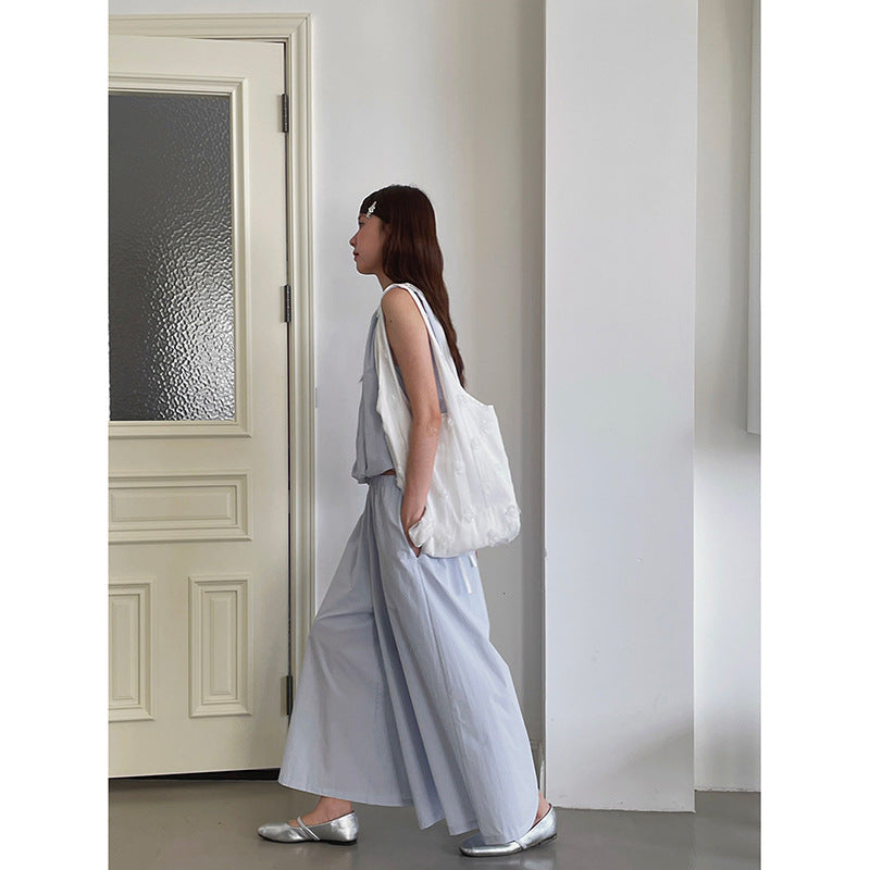 Dame afslappet oversized top med flæsedetaljer og rundudskæring Stilla