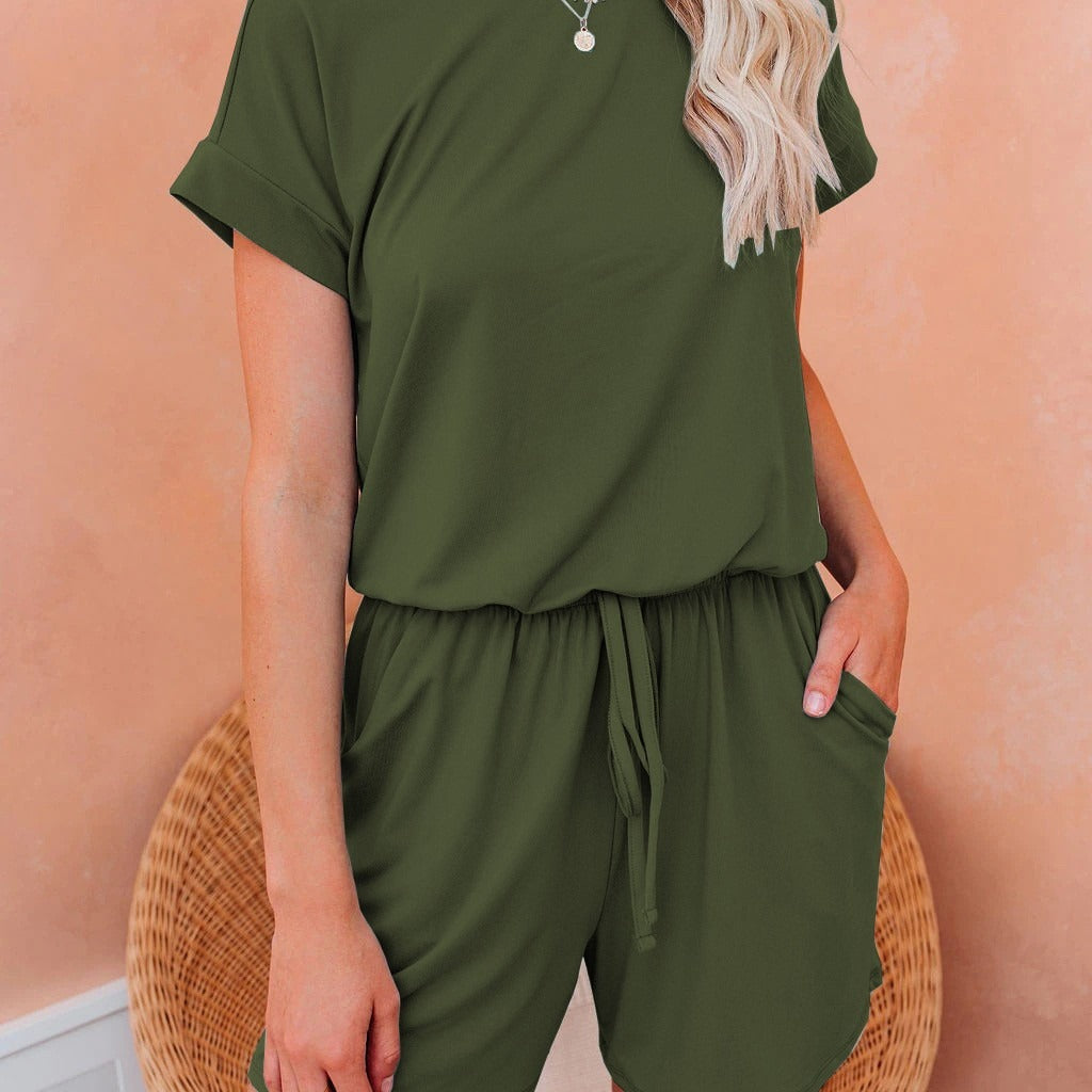 Dame Løs Jumpsuit med Gummibånd og praktiske Lommer Stilla