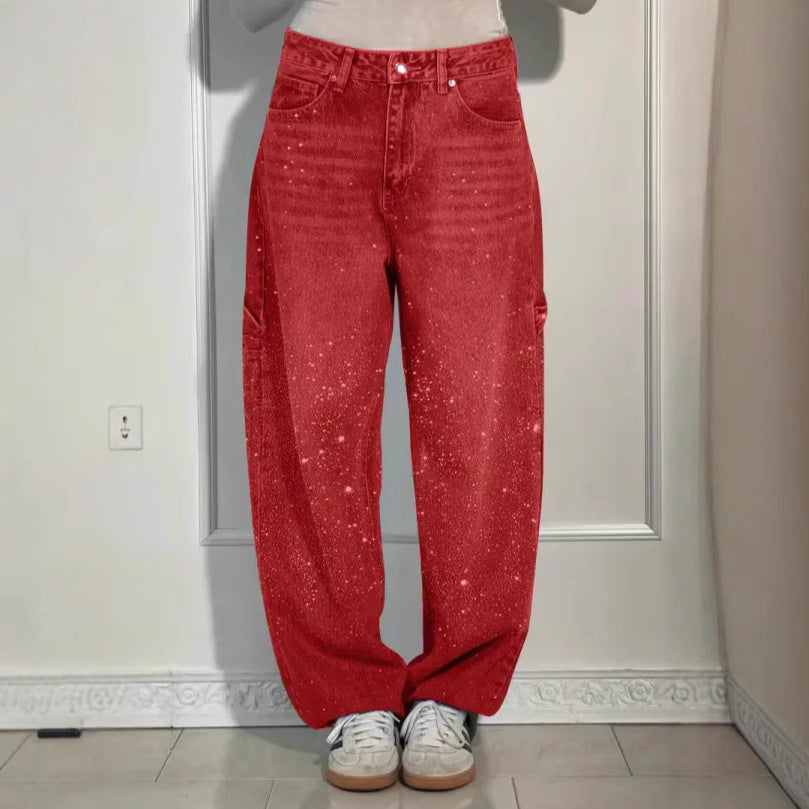 Femme Designer Højlivs-Jeans med himmelske udsmykninger Stilla