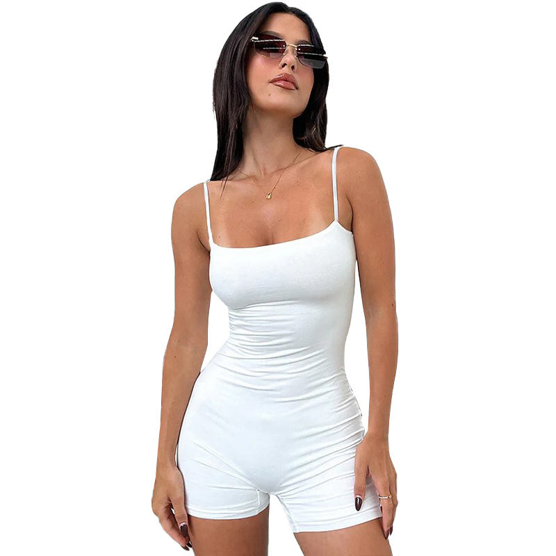 Dame Bodycon jumpsuit med figurformende snit og stropdetaljer Stilla