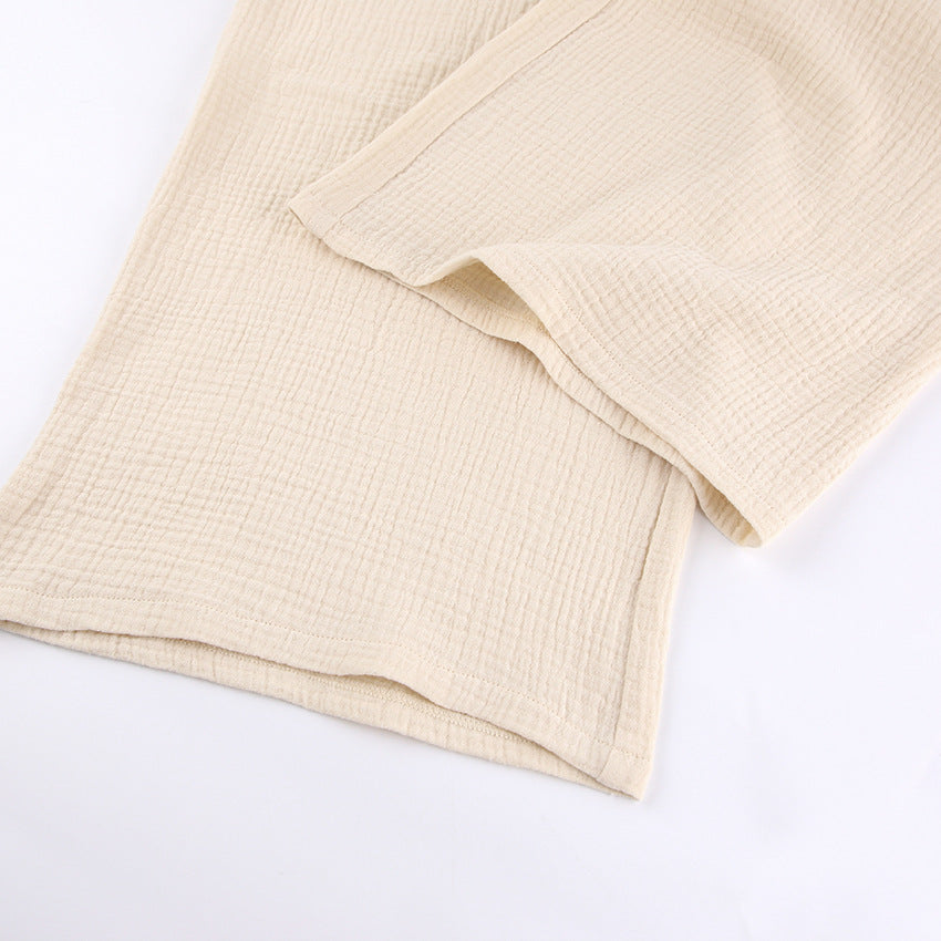 Dame afslappende Lounge-sæt lavet af struktureret materiale med løs pasform Stilla