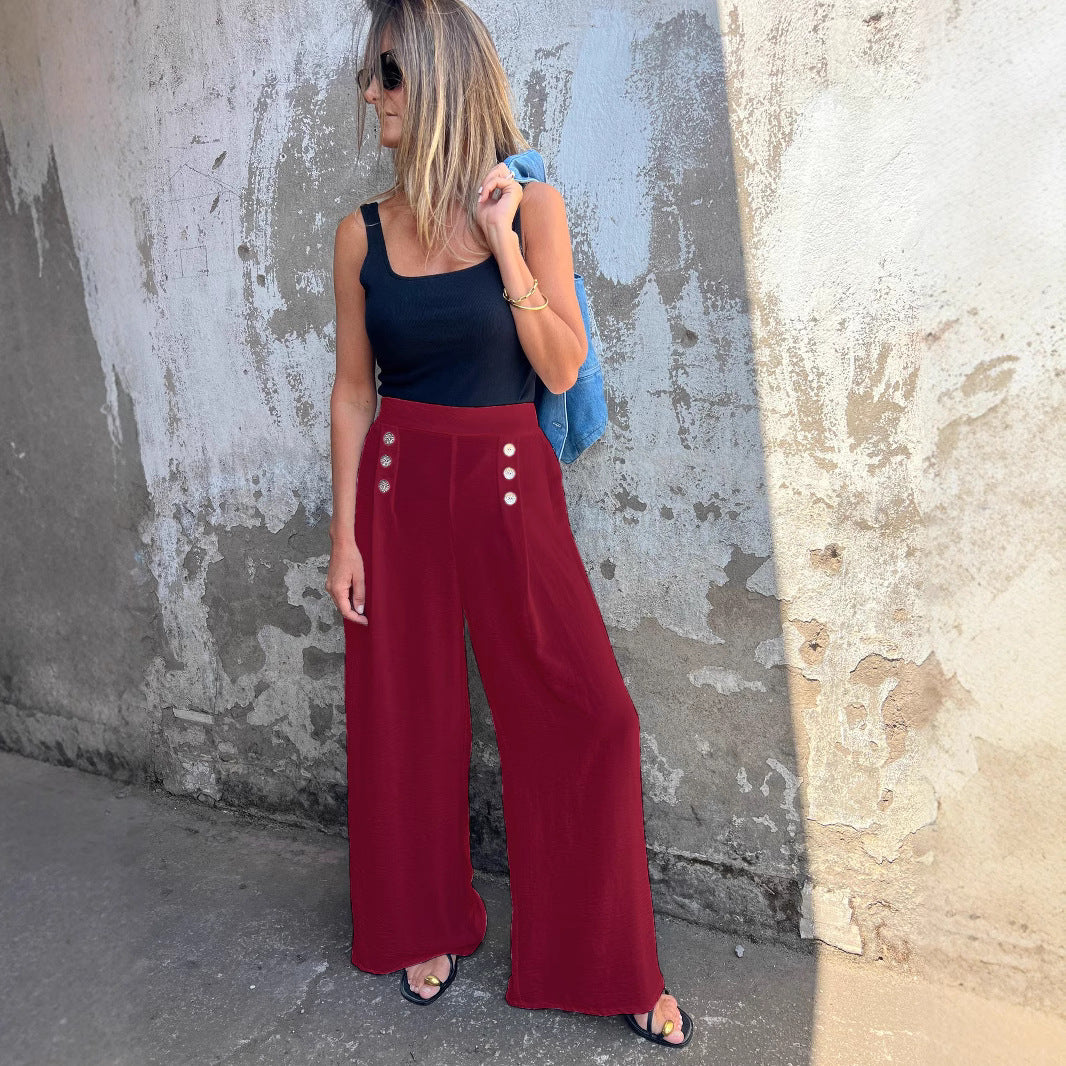 Dame Mode Jumpsuit med omhyggeligt designede knapdetaljer Stilla