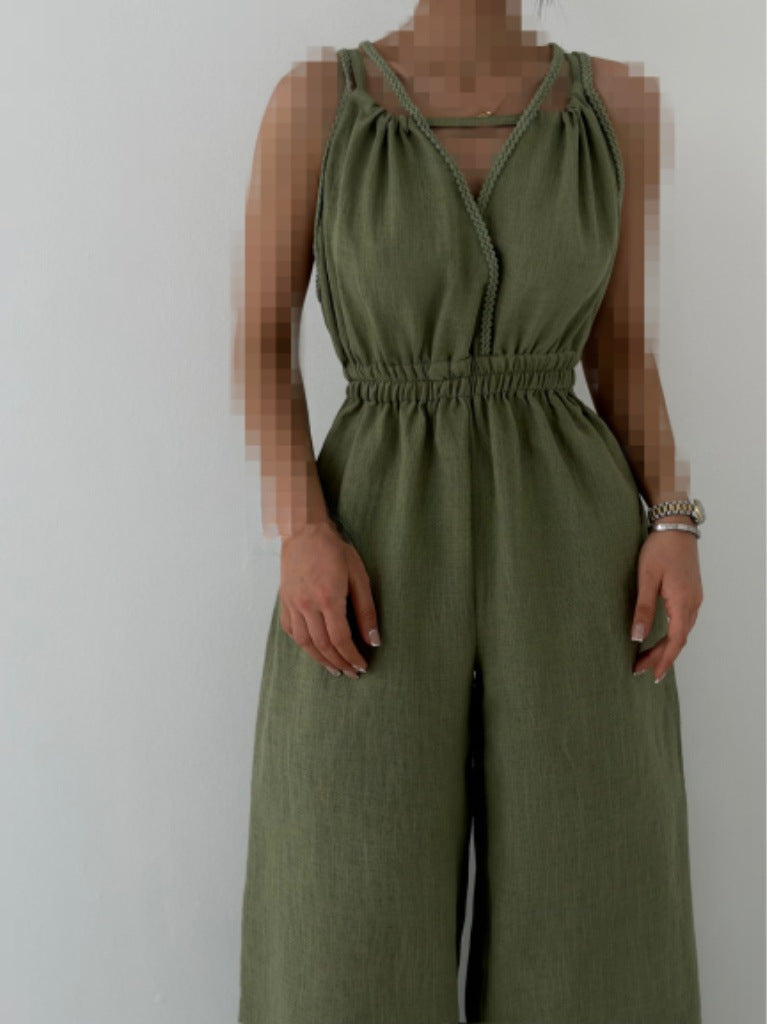Dame afslappet jumpsuit med justerbare stropper og elastisk talje Stiila