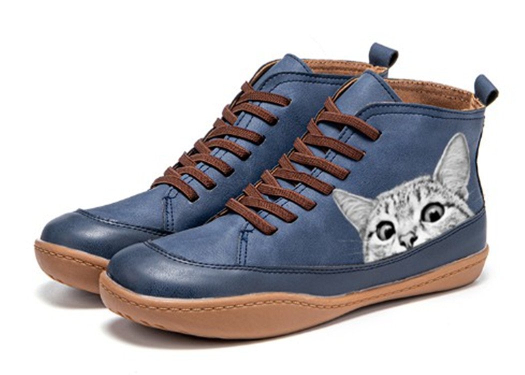 Dame mode sneakers med iøjnefaldende katte design Stilla