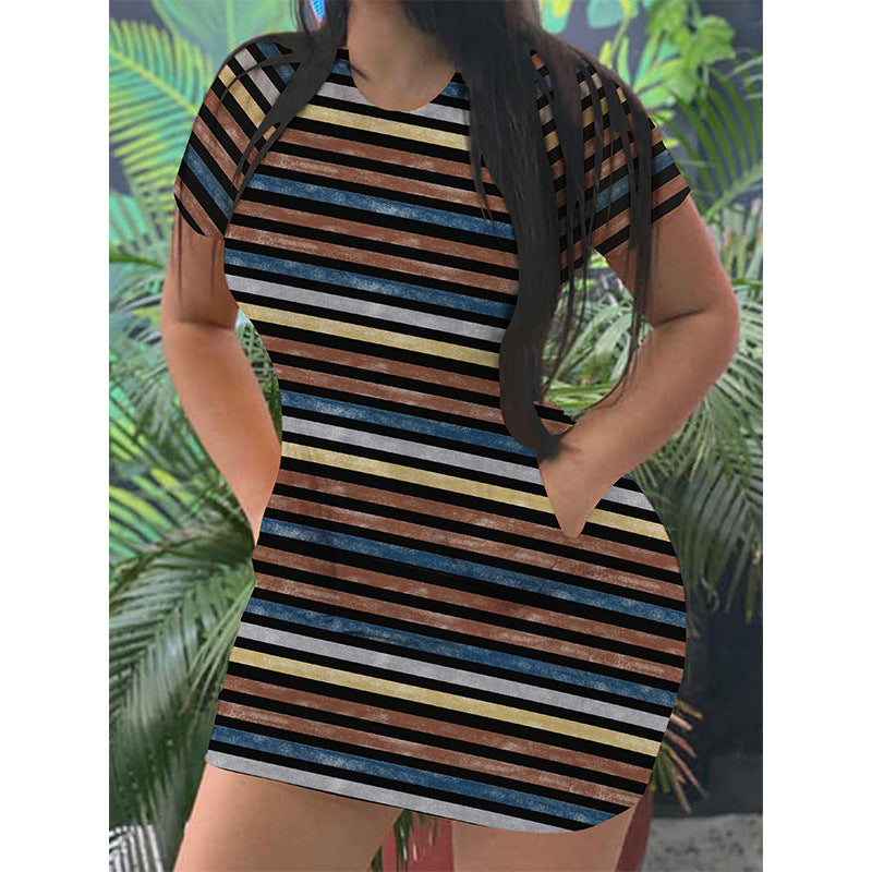 Dame afslappet strandkjole med sidelommer Stilla