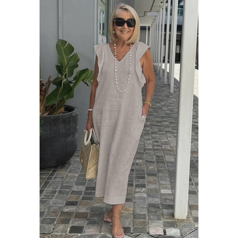 Stilla | Chic Bag Bind Flatter Ærme Bomulds Linnedragt
