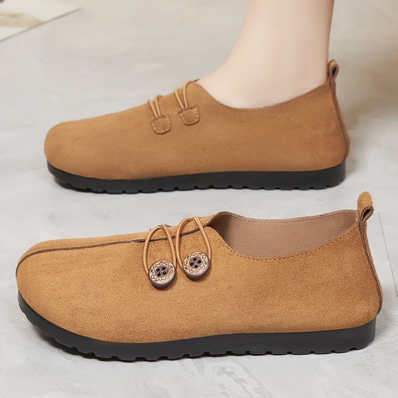 Femme Bekvemme Suede Slippers med Justerbar Lås Stilla