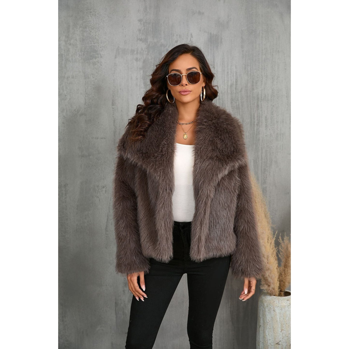 Stilla | Fashionable Fluffy Plush Fox Fur Coat