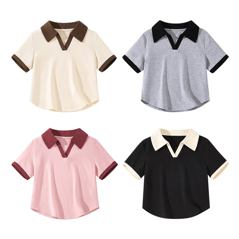 Femme Chic Farveblok Polo Top Stilla
