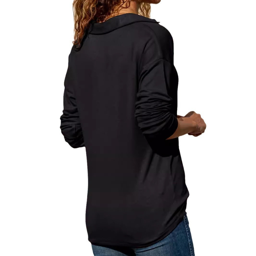 Dame afslappet Langærmet skjorte med V-hals Stilla