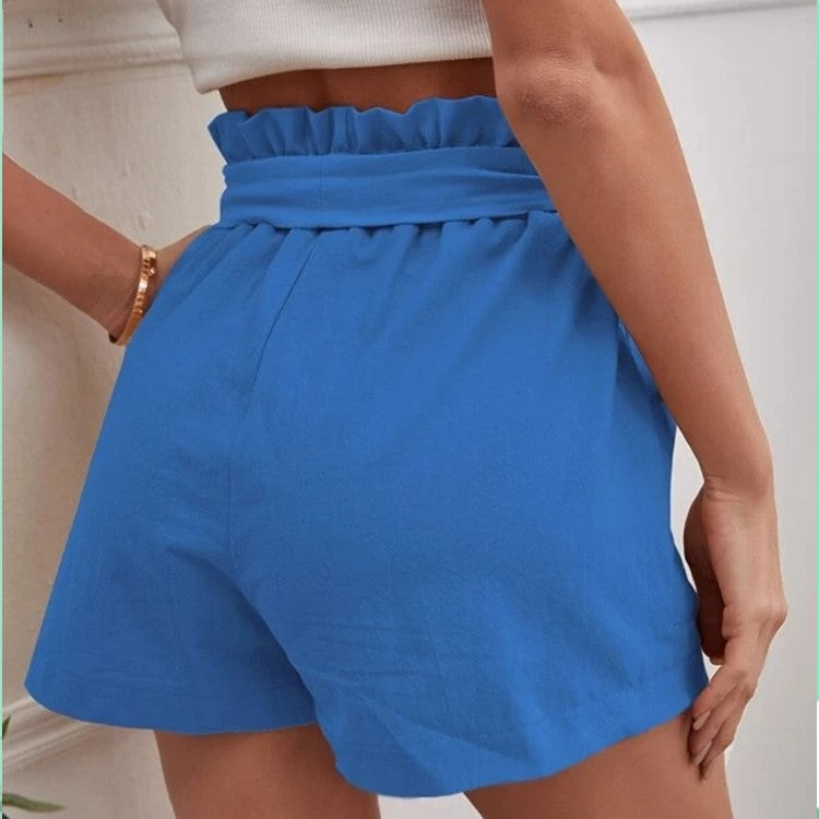 Dame højtaljede shorts med bundet detalje Stilla