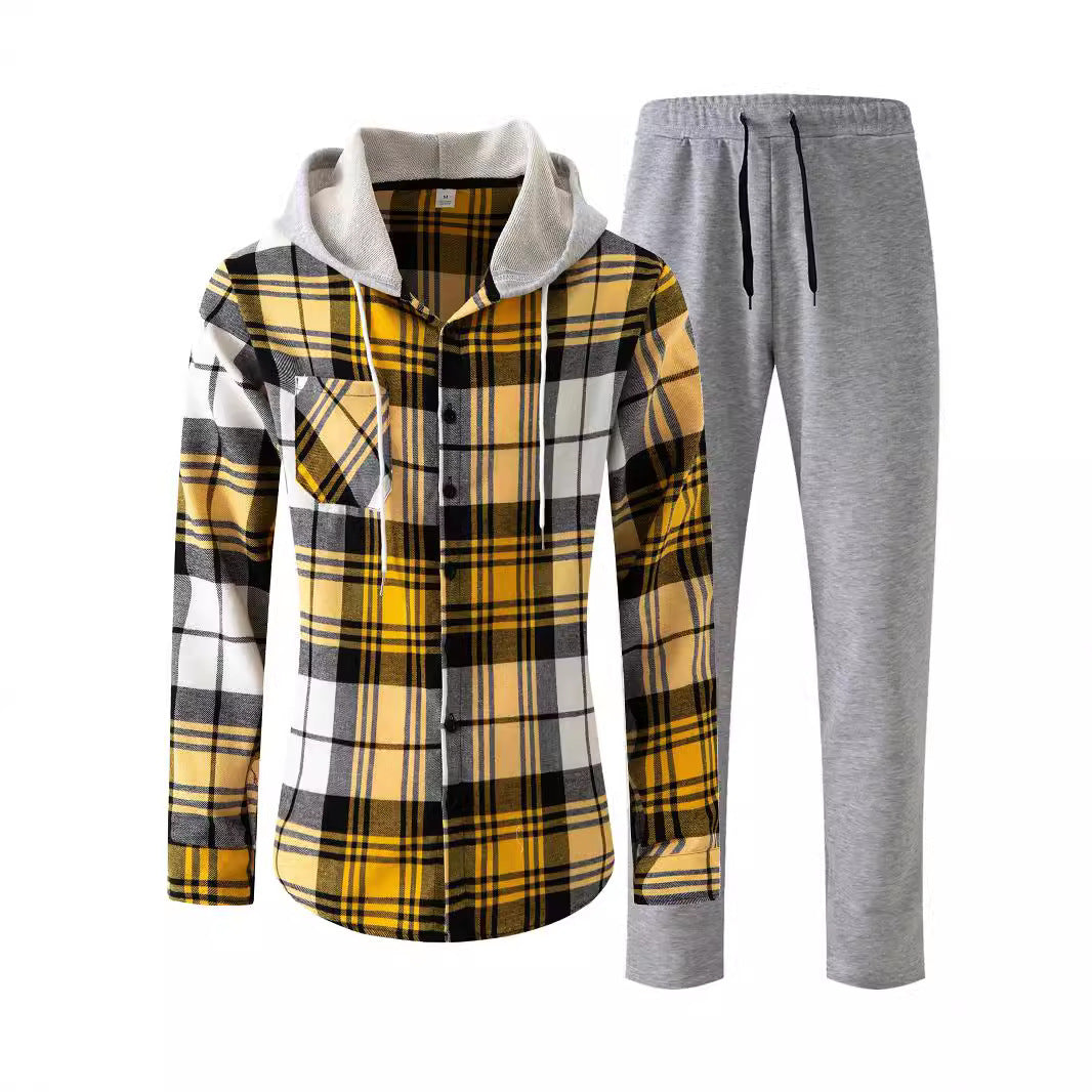 Herrer Jumpsuit med stilfuldt ternet mønster og hyggelig krave Stilla
