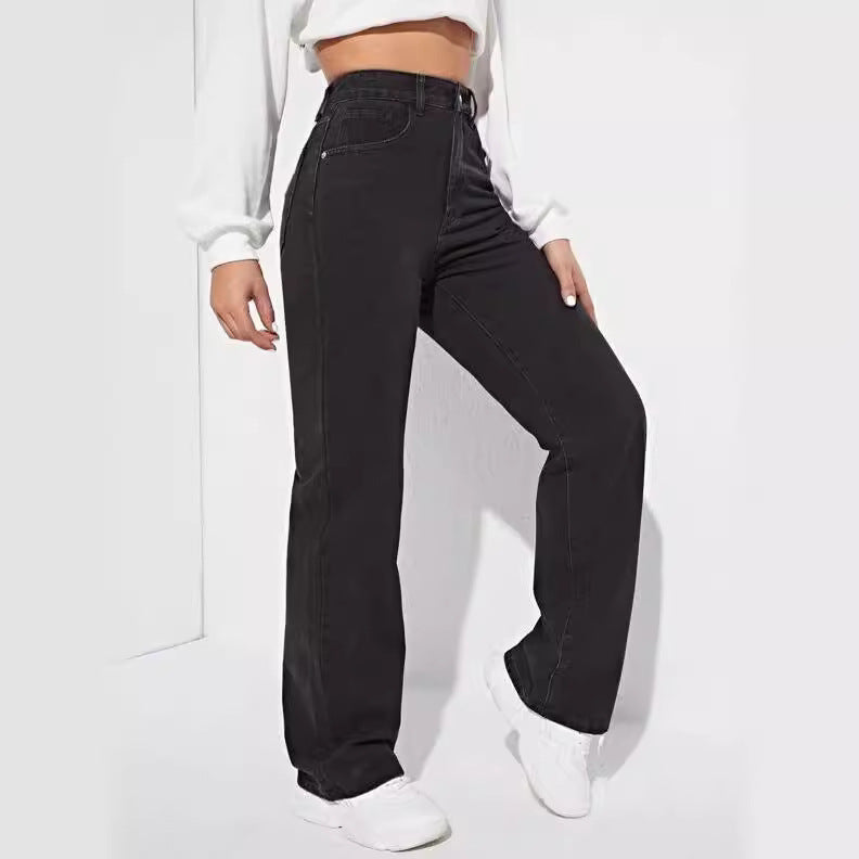 Damer bredt skåret vintage jeans med høj talje og elegant vask Stilla