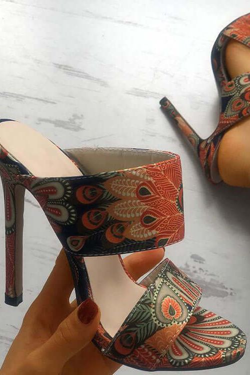 Stilla | Påfugleblå Åben Tå Stiletto Sandaler