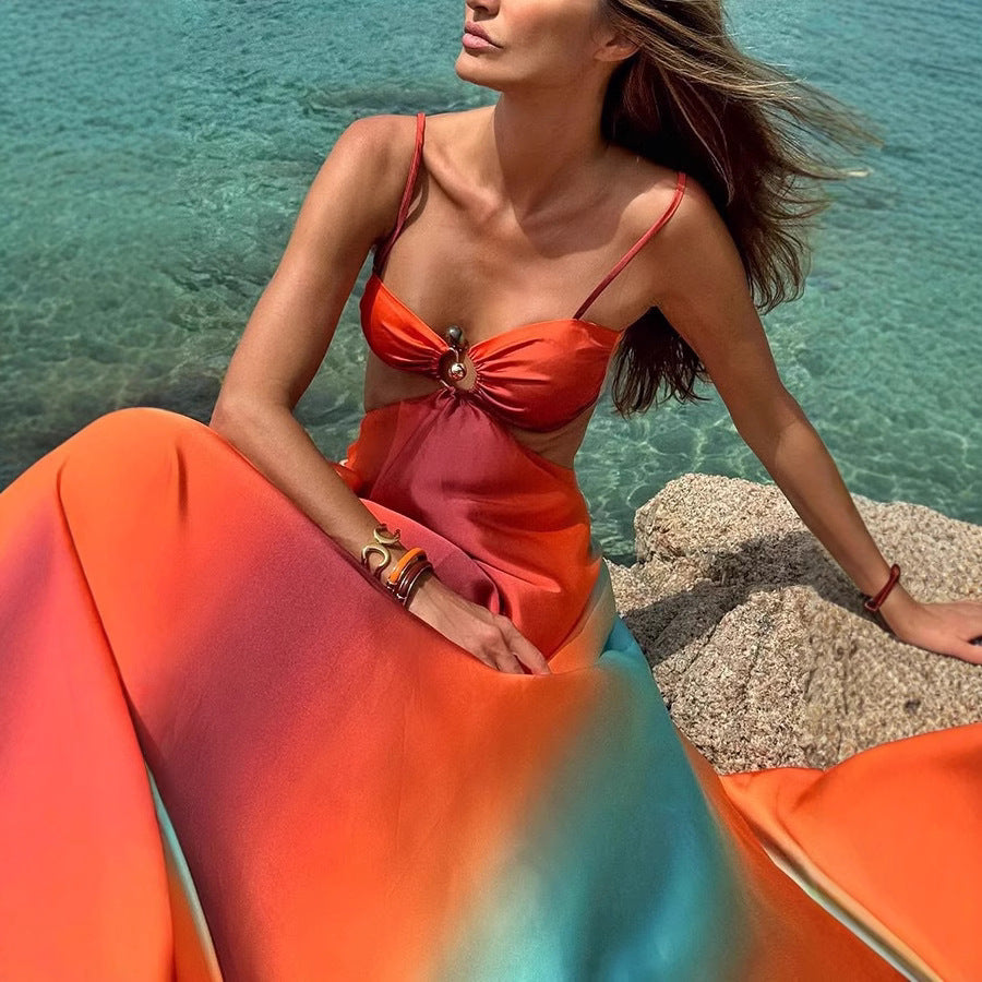 Dame Cut-Out Maxikjole med raffineret Bustier Stilla