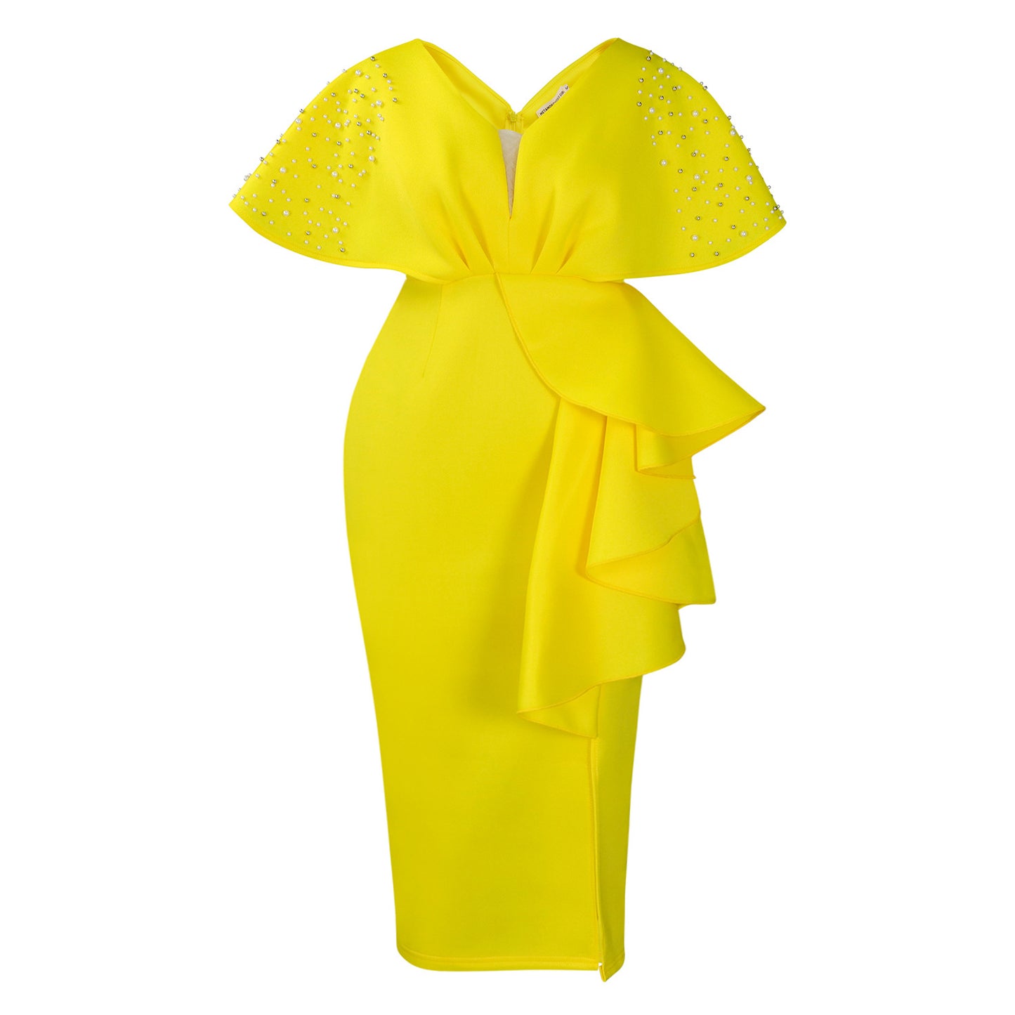 Dame Elegant aftenkjole med rynker og funklende detaljer Stilla