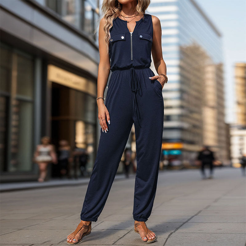 Dame jumpsuit med funktionelle lommer og moderne lynlås Stilla