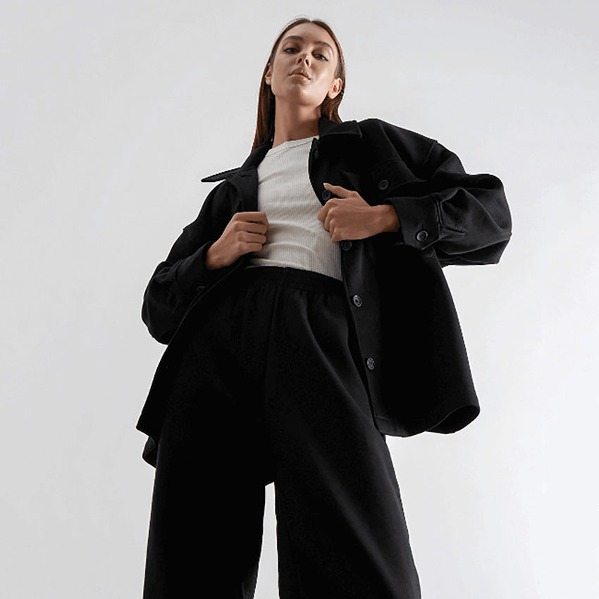 Dame løs fritids sæt med elegante blazer og joggingbukser Stilla