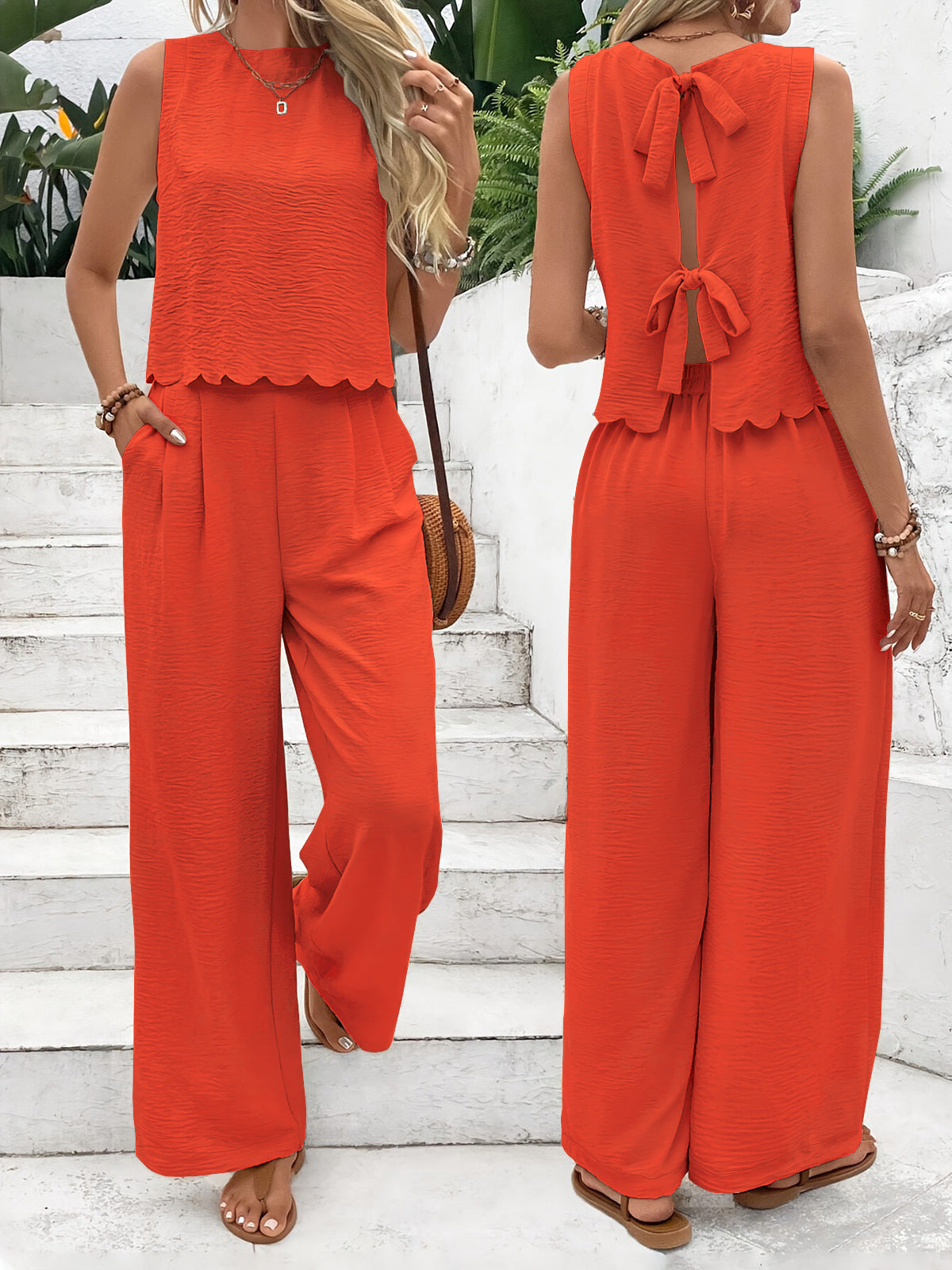 Dame jumpsuit med bølget ryg Stilla