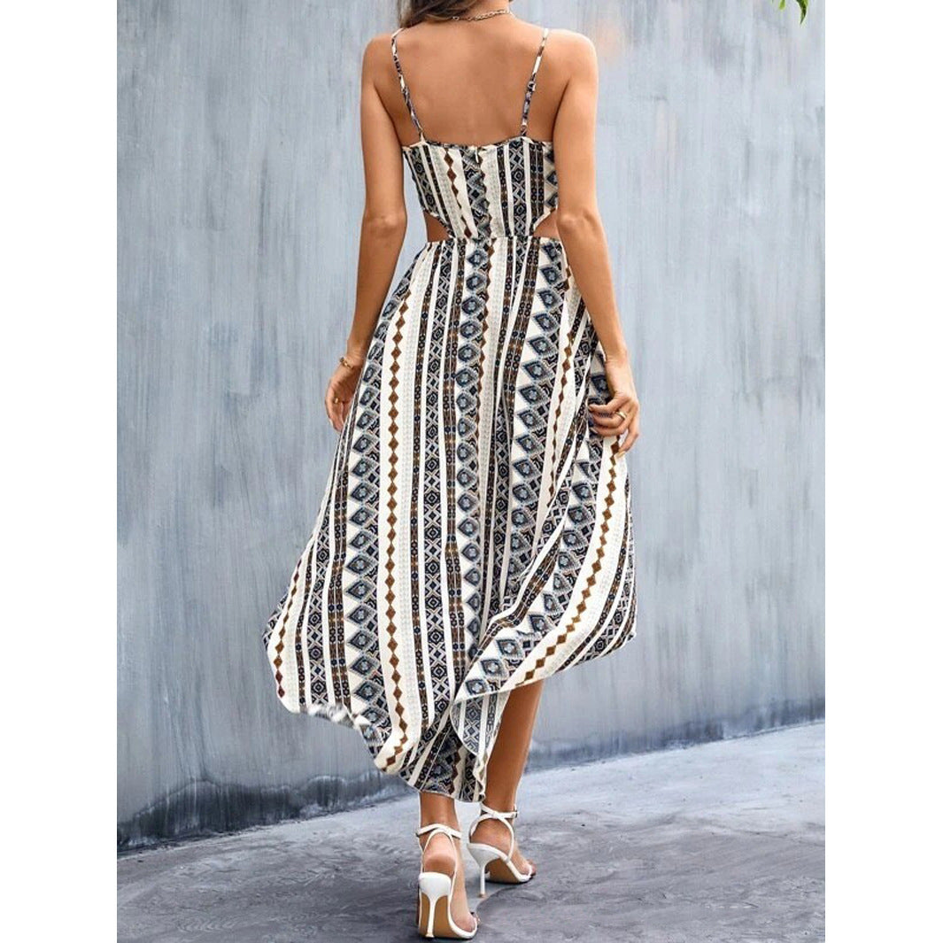 Dame Cut-Out Maxikjole med asymmetrisk søm og legende blomsterprint Stilla