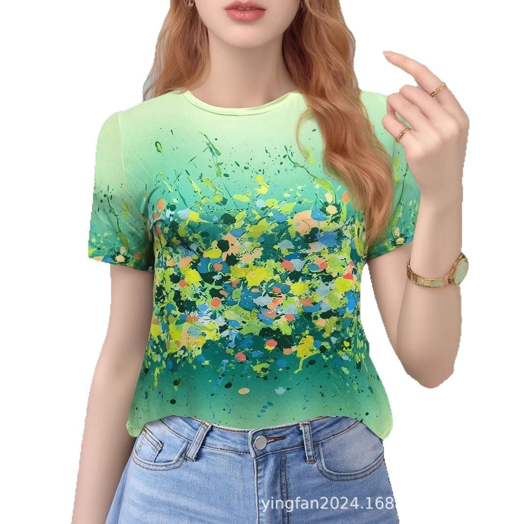 Dame Abstract Art Grafik T-Shirt Stilla