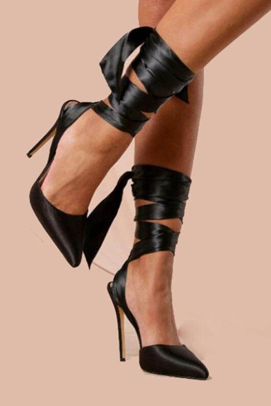 Stilla | Stiletto Højhælede Sko Kryds Lænsrem Sandaler