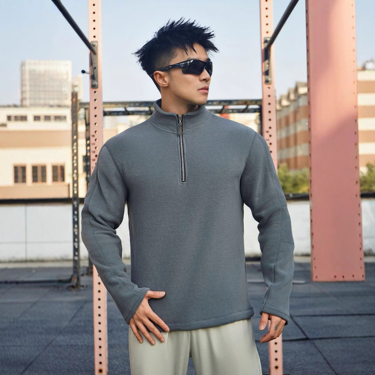 Herrer Fleece Pullover med høj krave Stilla