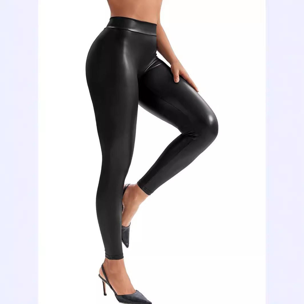 Dame leggings med shaping-effekt og dekorativ rynkning stil