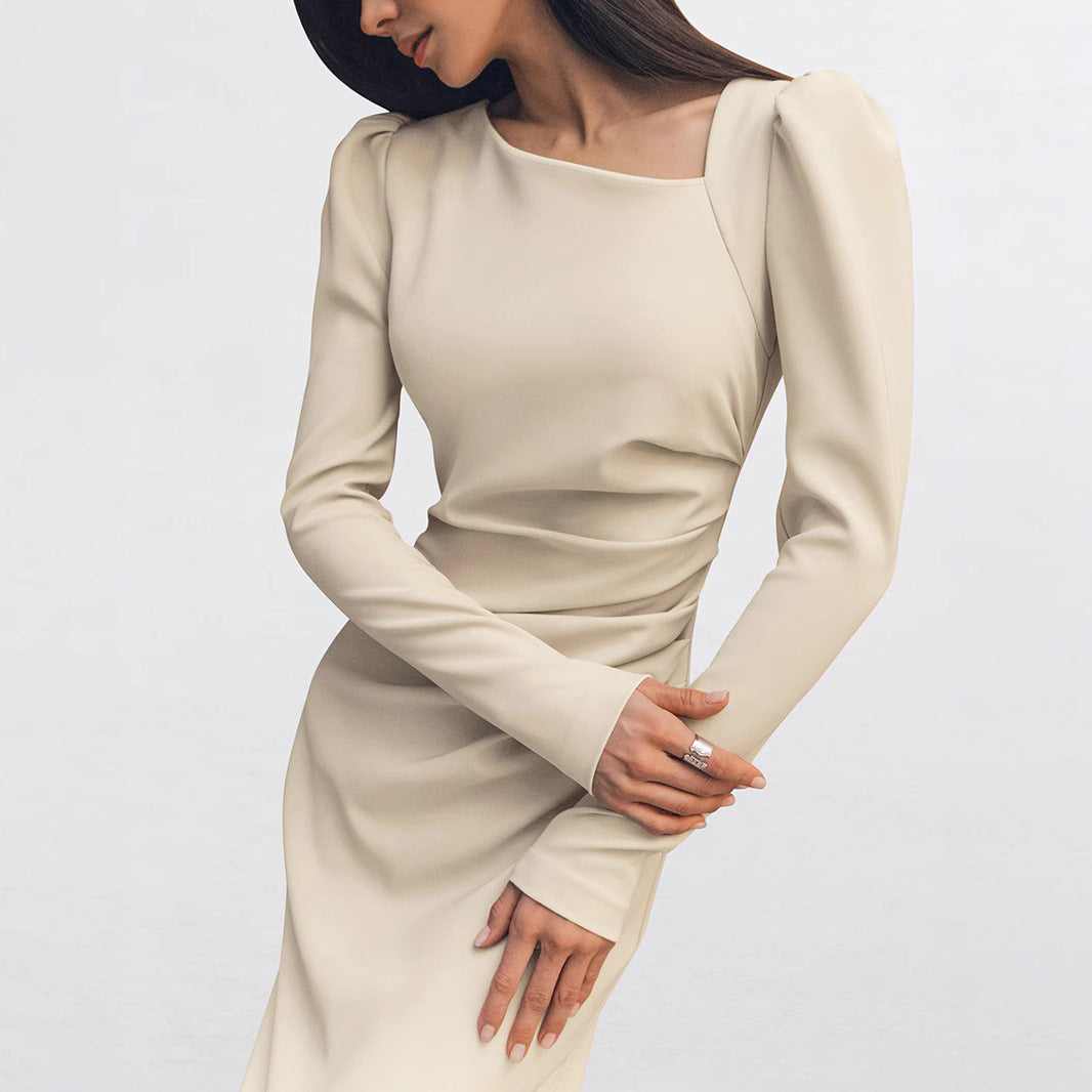 Dame Elegant Langærmet Maxikjole i minimalistisk design Stilla