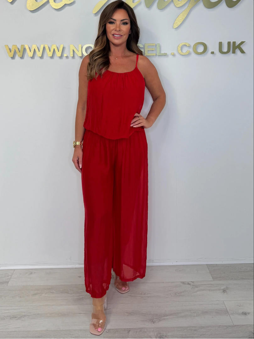 Dame Elegant Jumpsuit med flydende stof og løs pasform Stilla