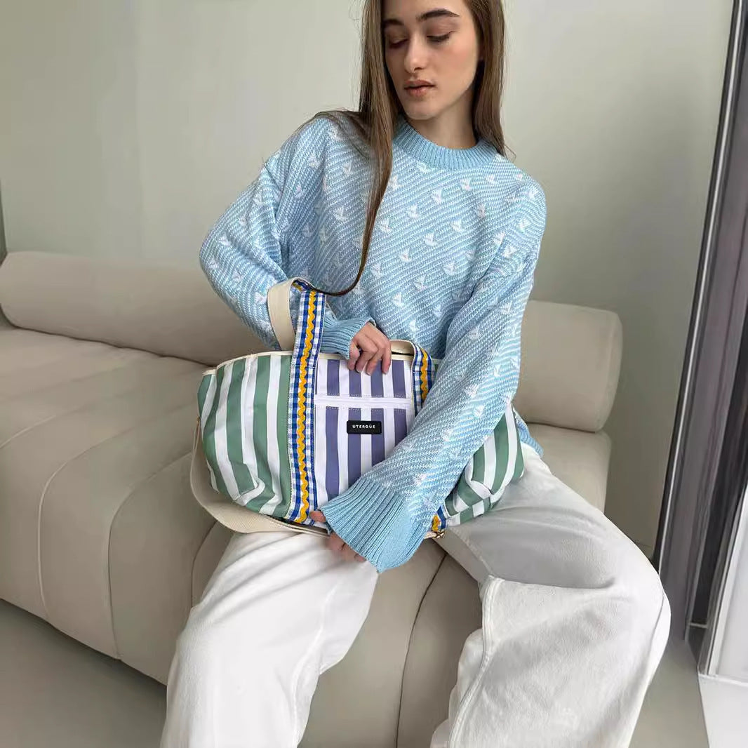 Femme mønstret Pullover Sweater Stilla
