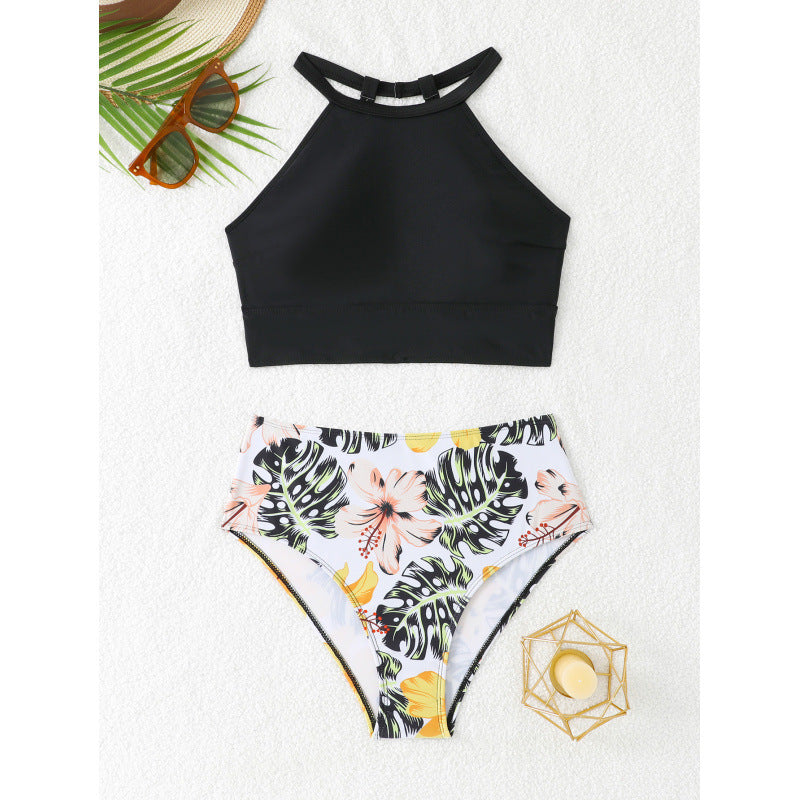 Dame bikini sæt med sporty crop top og høj talje Stilla