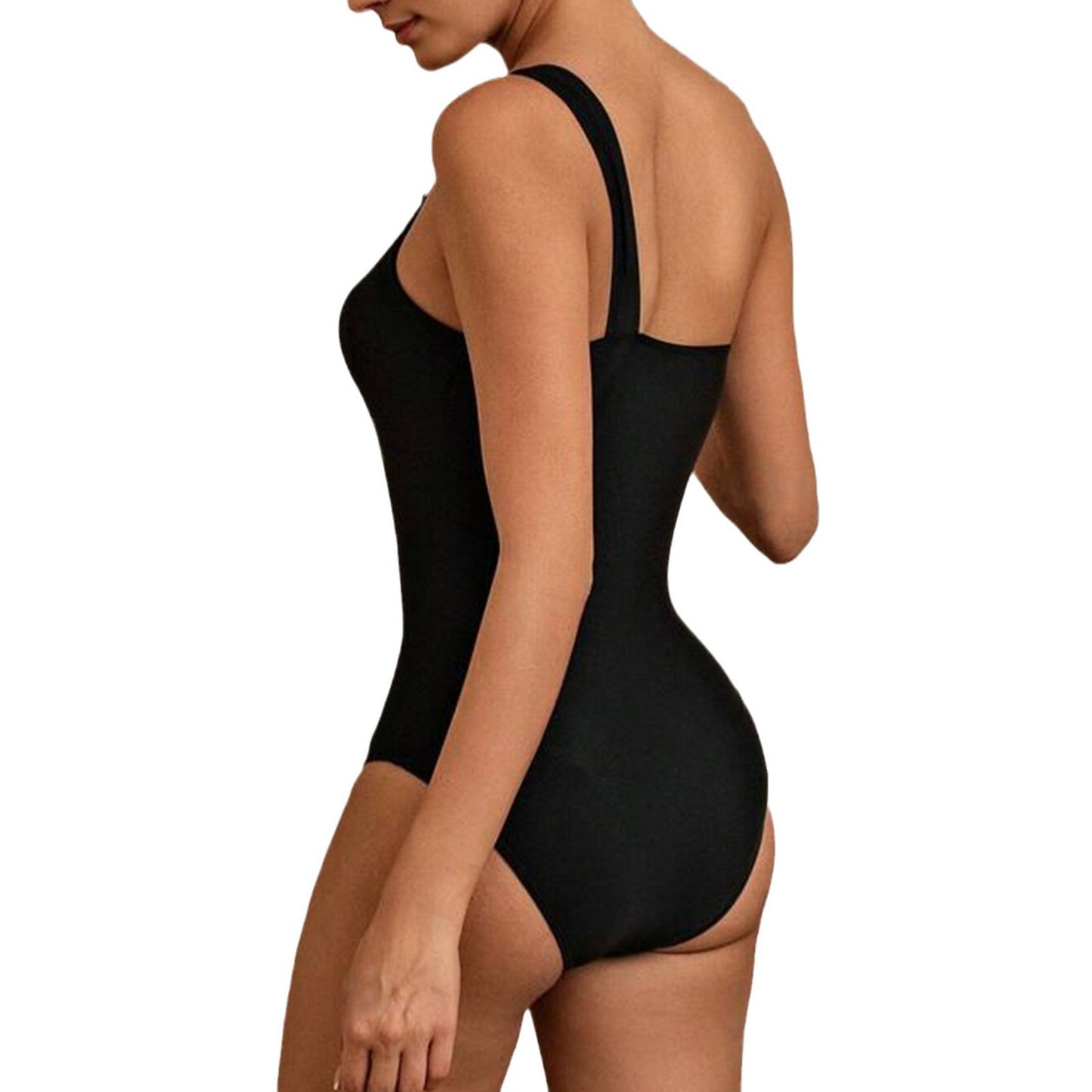 Dame Elegant Éntredragt Badedragt med floral overkjole og asymmetrisk design Stilla