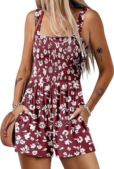 Dame jumpsuit med florale detaljer og praktiske lommer Stilla